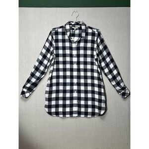 Barbour Baymouth Tunic Shirt UK 10 US‎ 6 Navy Check Lyocell Linen NWT